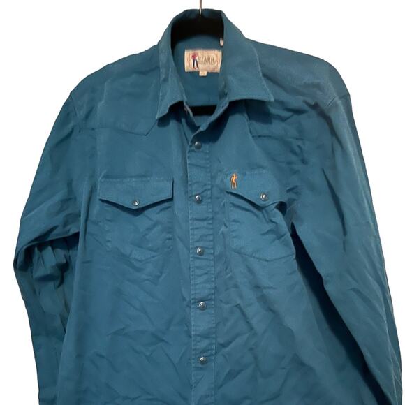 Starr Western Wear Turquoise Pearl Button Snaps LS - Picture 1 of 8